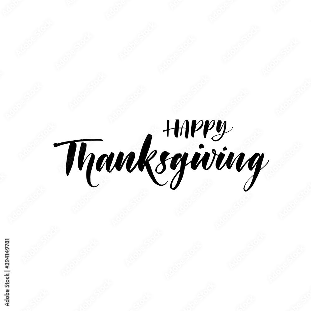 Happy Thanksgiving card. Modern vector brush calligraphy. Ink illustration with hand-drawn lettering.