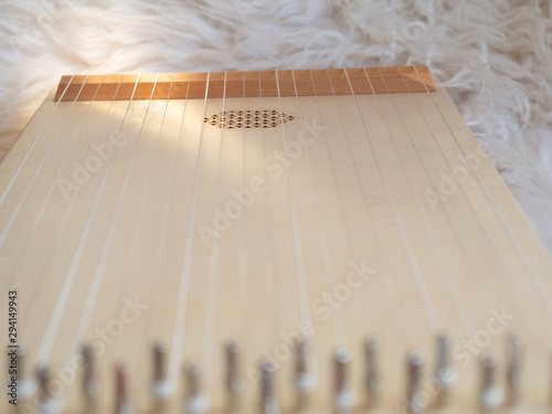 Monochord close up sound healing instrument. photo