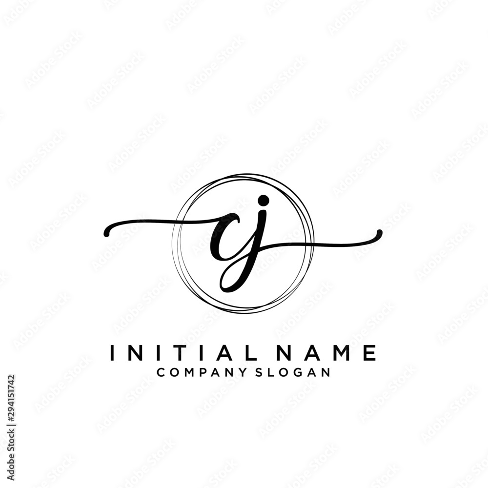 CJ Beauty vector initial logo, handwriting logo. CJ Beauty vector initial logo, handwriting logo.