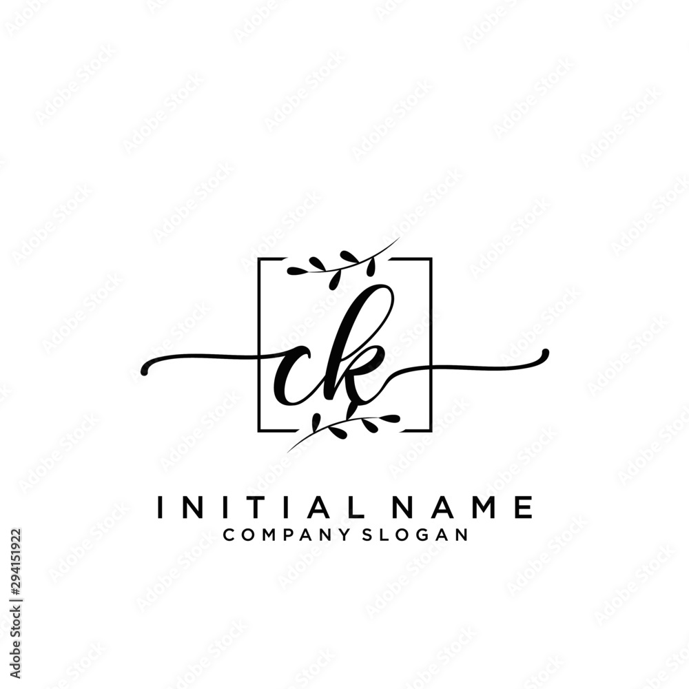CK Beauty vector initial logo, handwriting logo. CK Beauty vector initial logo, handwriting logo.