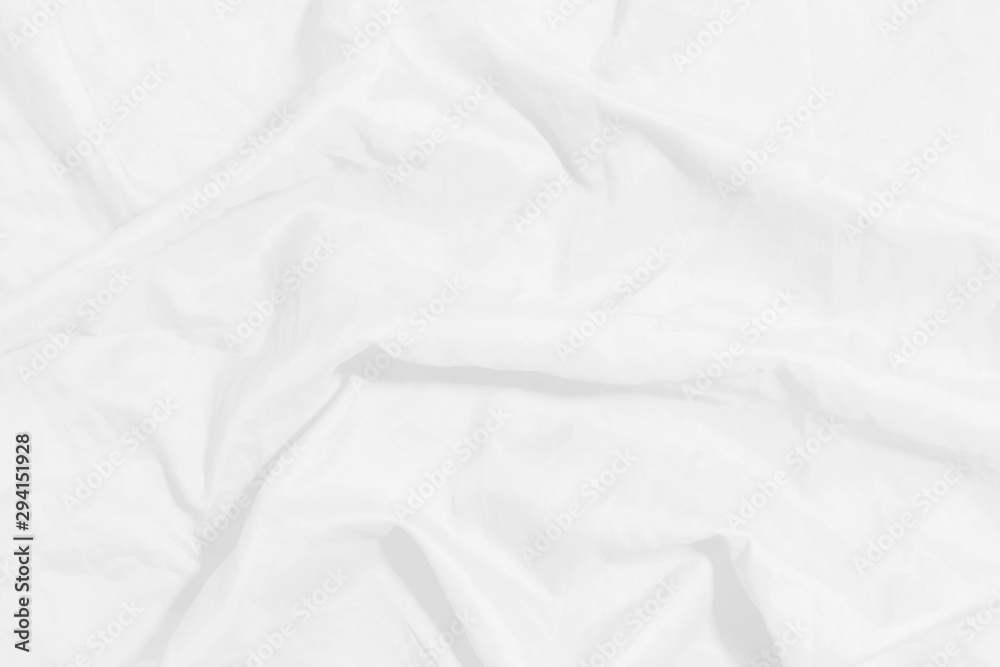White crumpled blanket texture background. White cloth background