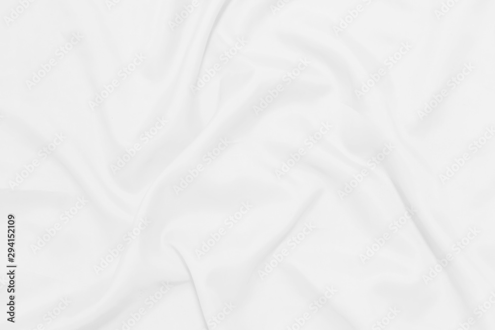 White crumpled blanket texture background. White cloth background