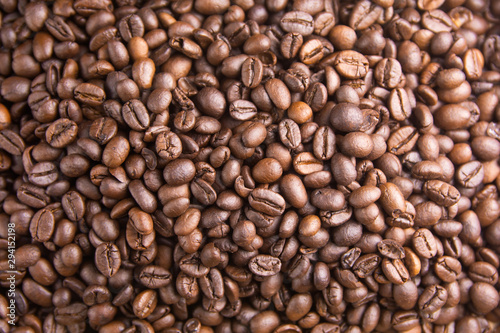 Roasted Coffee Beans background  Brown coffee beans for can be used as a background.