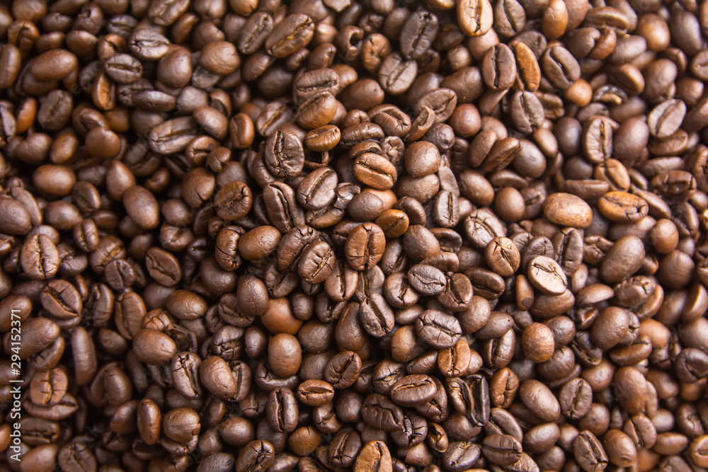 Roasted Coffee Beans background, Brown coffee beans for can be used as a background.