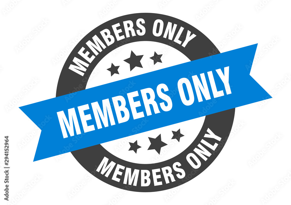 Fototapeta premium members only sign. members only blue-black round ribbon sticker