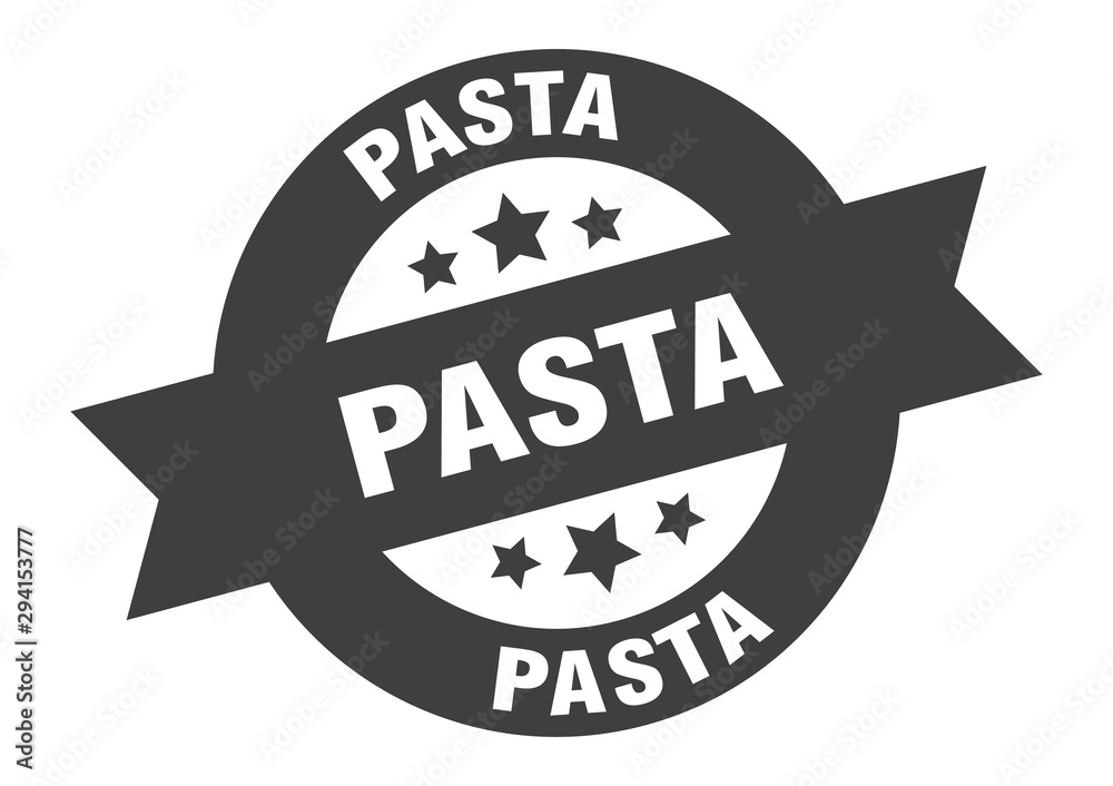 Fototapeta premium pasta sign. pasta black round ribbon sticker
