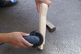 Woodworking the handle of the ax