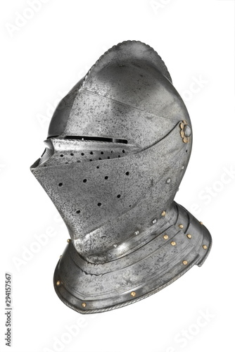 Fotografia helmet of knight armour suit,