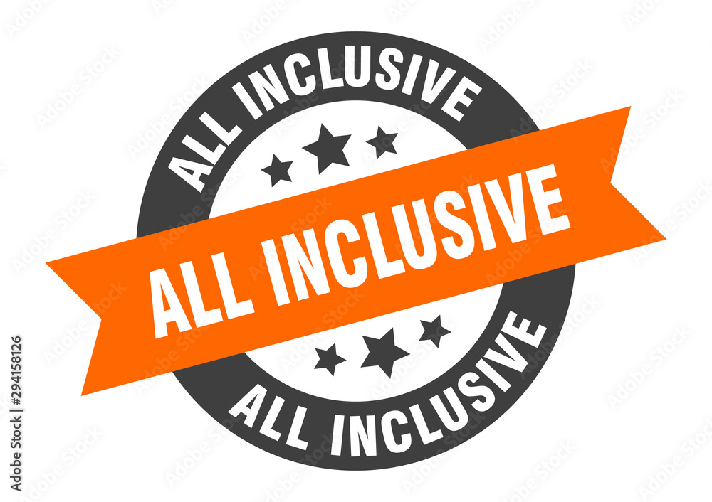 Fototapeta premium all inclusive sign. all inclusive orange-black round ribbon sticker