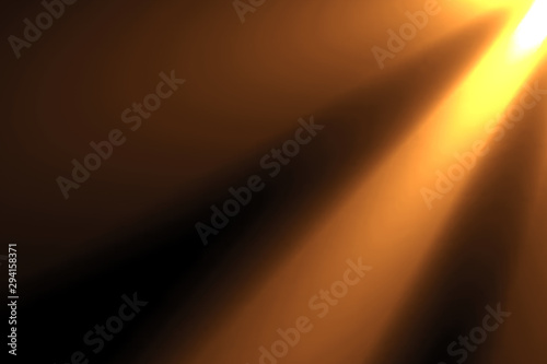 gold warm color bright lens flare rays flashes leak for transitions on black background, for movie titles