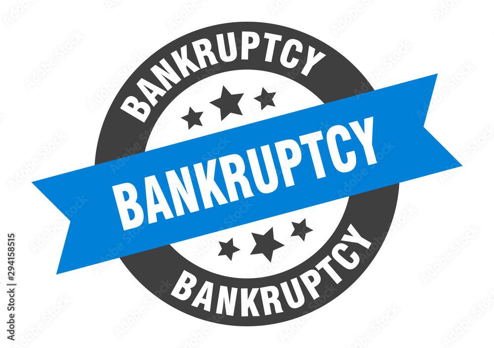 Fototapeta premium bankruptcy sign. bankruptcy blue-black round ribbon sticker