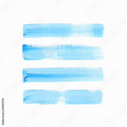 Acrylic art brush painted textured stripes set isolated vector background. Watercolor stroke set.