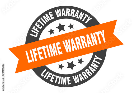 lifetime warranty sign. lifetime warranty orange-black round ribbon sticker