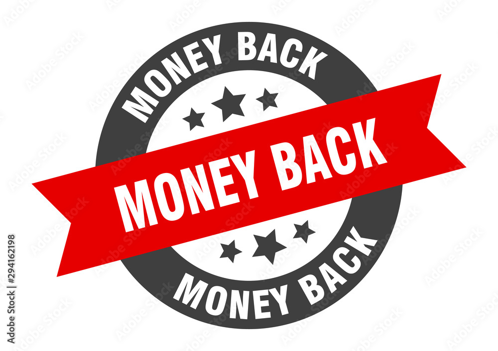 Fototapeta premium money back sign. money back black-red round ribbon sticker