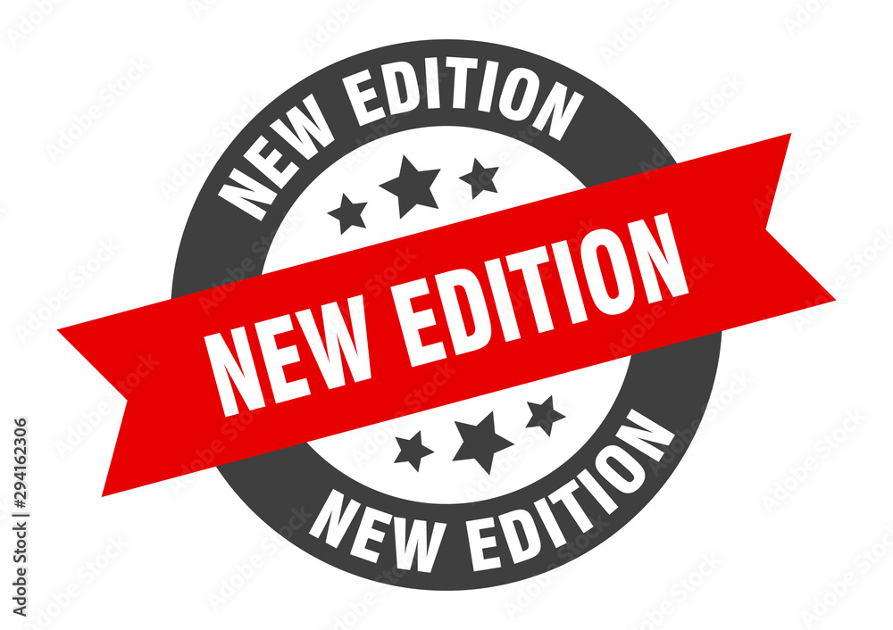 Obraz premium new edition sign. new edition black-red round ribbon sticker