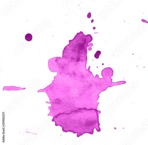 Colorful abstract watercolor texture stain with splashes and spatters. 