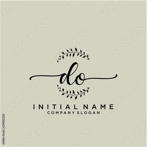 DO Beauty vector initial logo  handwriting logo.