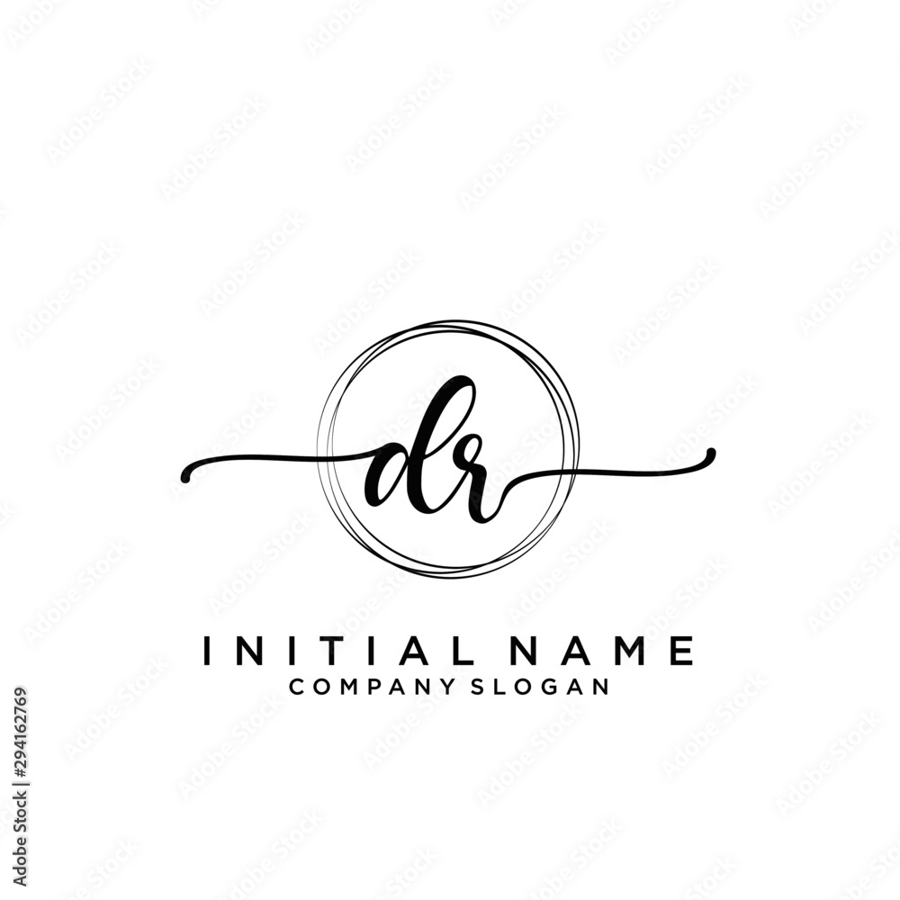 DR Beauty vector initial logo, handwriting logo. DR Beauty vector initial logo, handwriting logo.