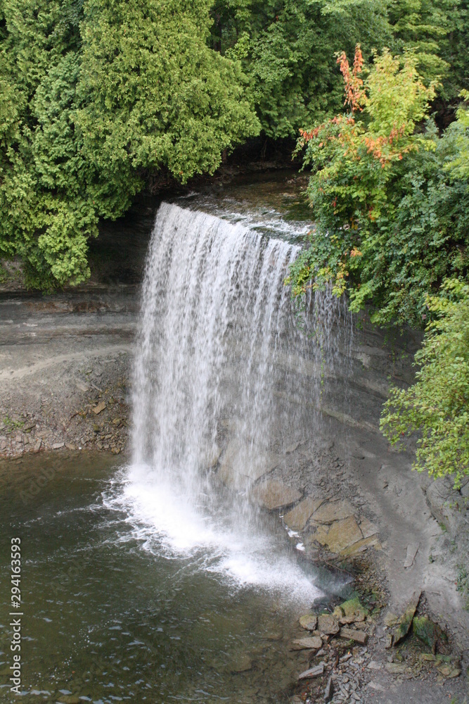 Waterfall in early autumn
