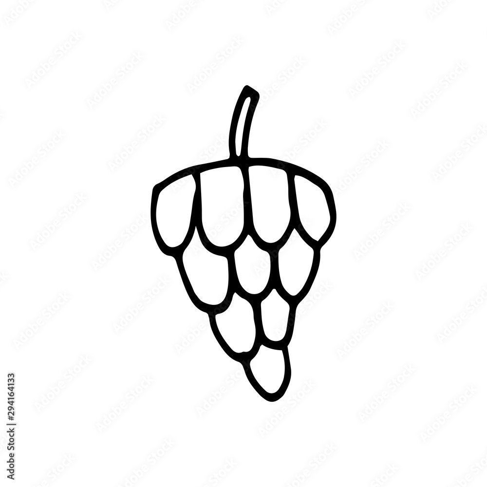 Single hand drawn element of New Year and Xmas. Doodle vector illustration. Winter elements for greeting cards, posters, stickers and seasonal design. Isolated on white background Single hand drawn element of New Year and Xmas. Doodle vector illustration. Winter elements for greeting cards, posters, stickers and seasonal design. Isolated on white background