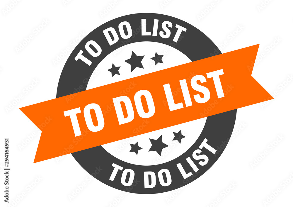 Fototapeta premium to do list sign. to do list orange-black round ribbon sticker