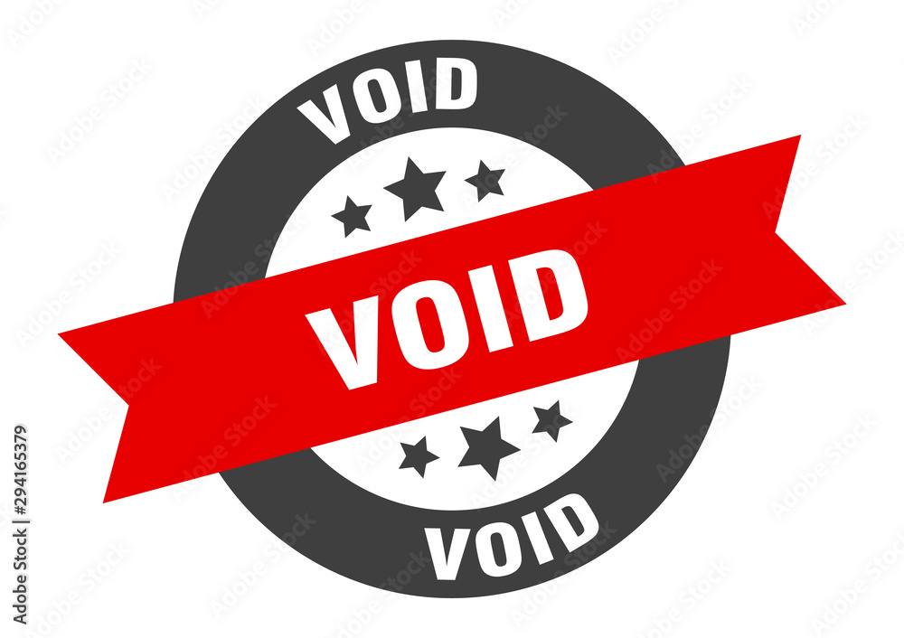Fototapeta premium void sign. void black-red round ribbon sticker