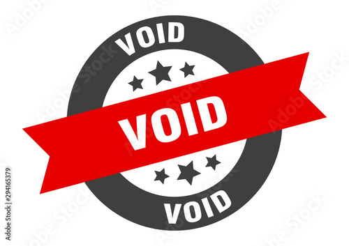 void sign. void black-red round ribbon sticker