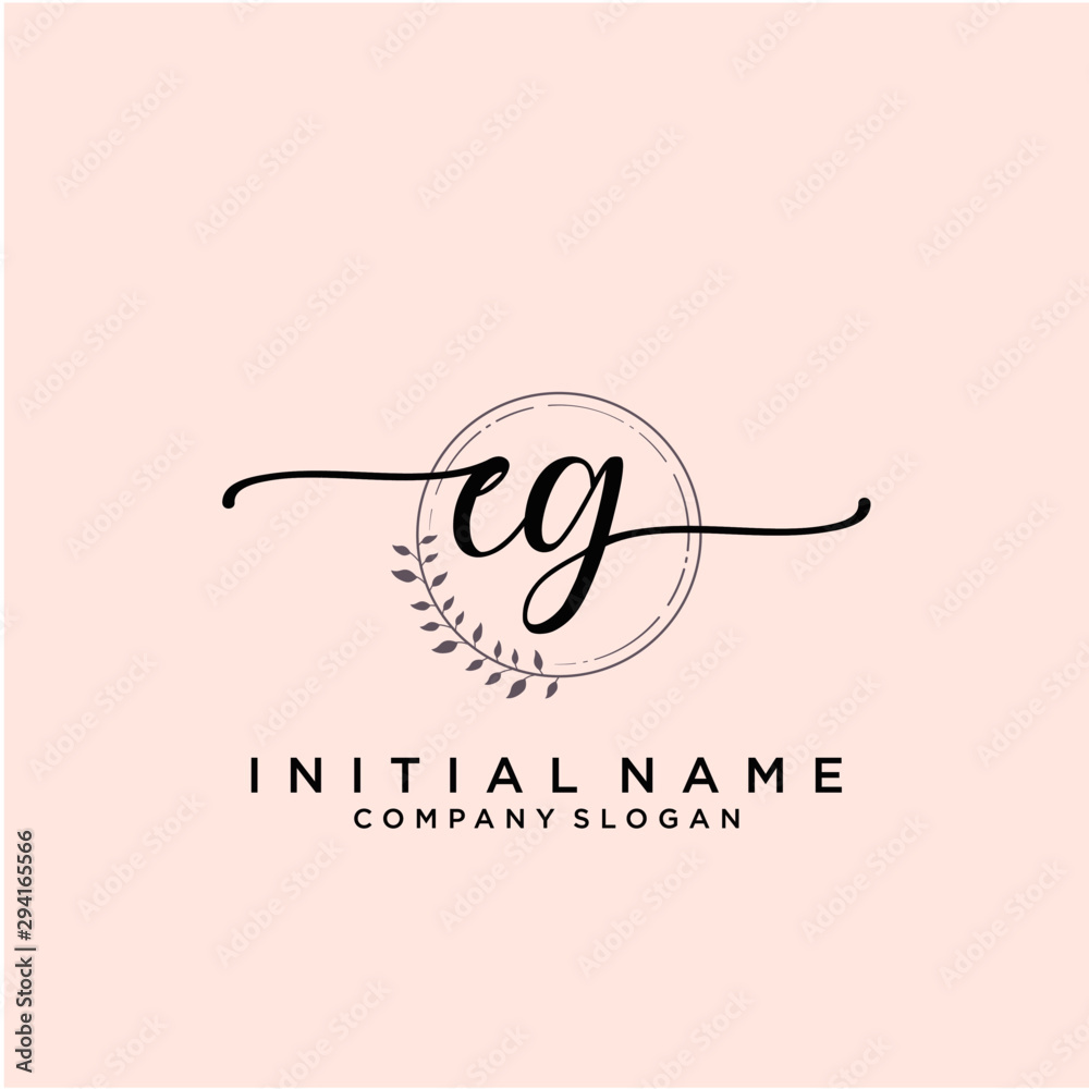 EG Beauty vector initial logo, handwriting logo. EG Beauty vector initial logo, handwriting logo.