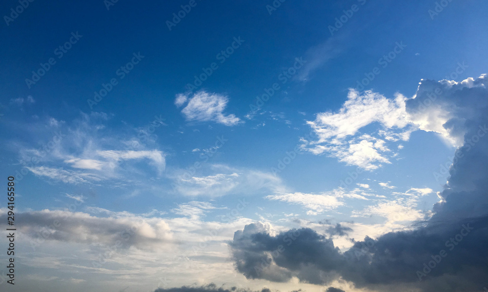 Sunset sky and big clouds in the evening 