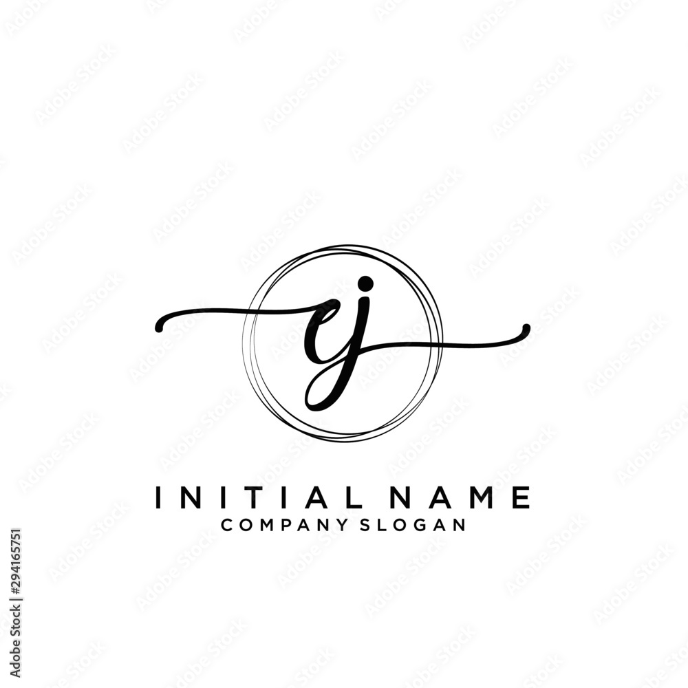 EJ Beauty vector initial logo, handwriting logo. EJ Beauty vector initial logo, handwriting logo.