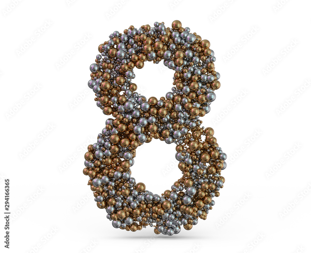 Light gold digit eight on the background. 3D Light gold digit eight on the background. 3D