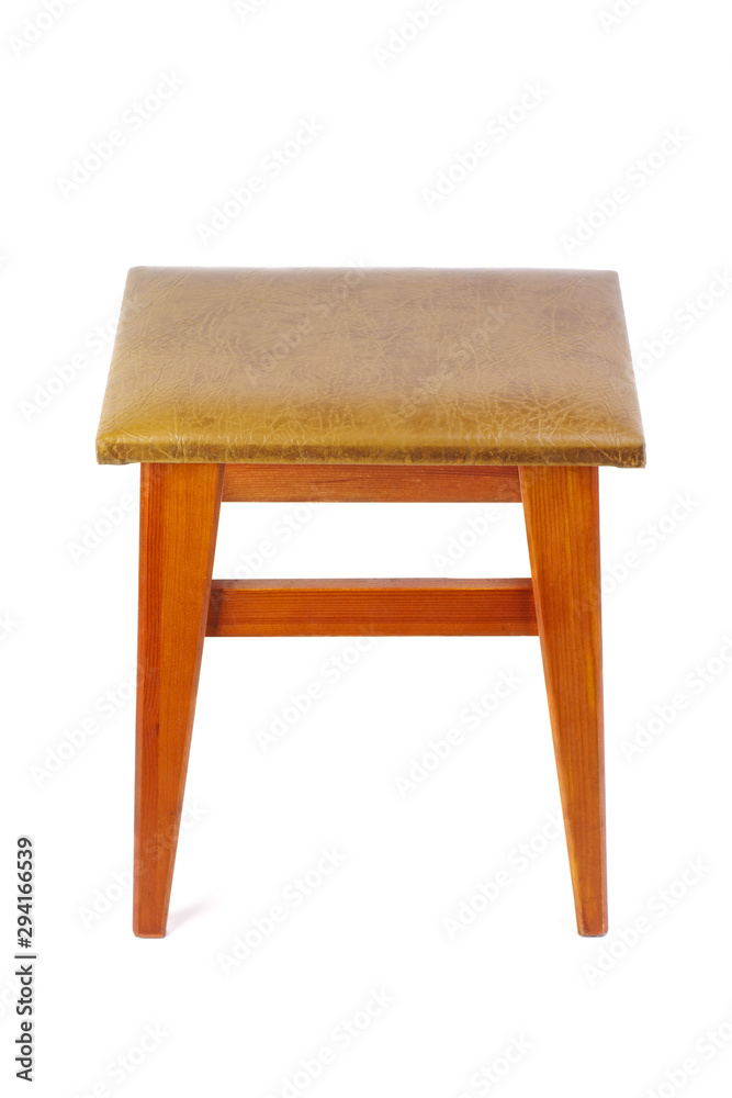 Wooden stool isolated on white background Wooden stool isolated on white background