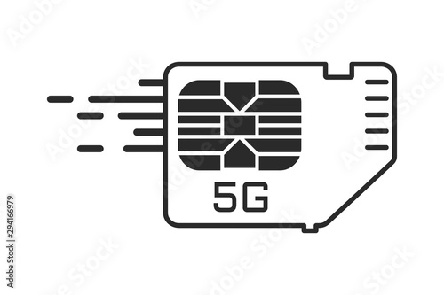 Fifth Generation Wireless Internet Network Connection Information Technology Illustration. 5G Flat Icon Isolated on white background. Mobile devices telecommunication business web networking. 