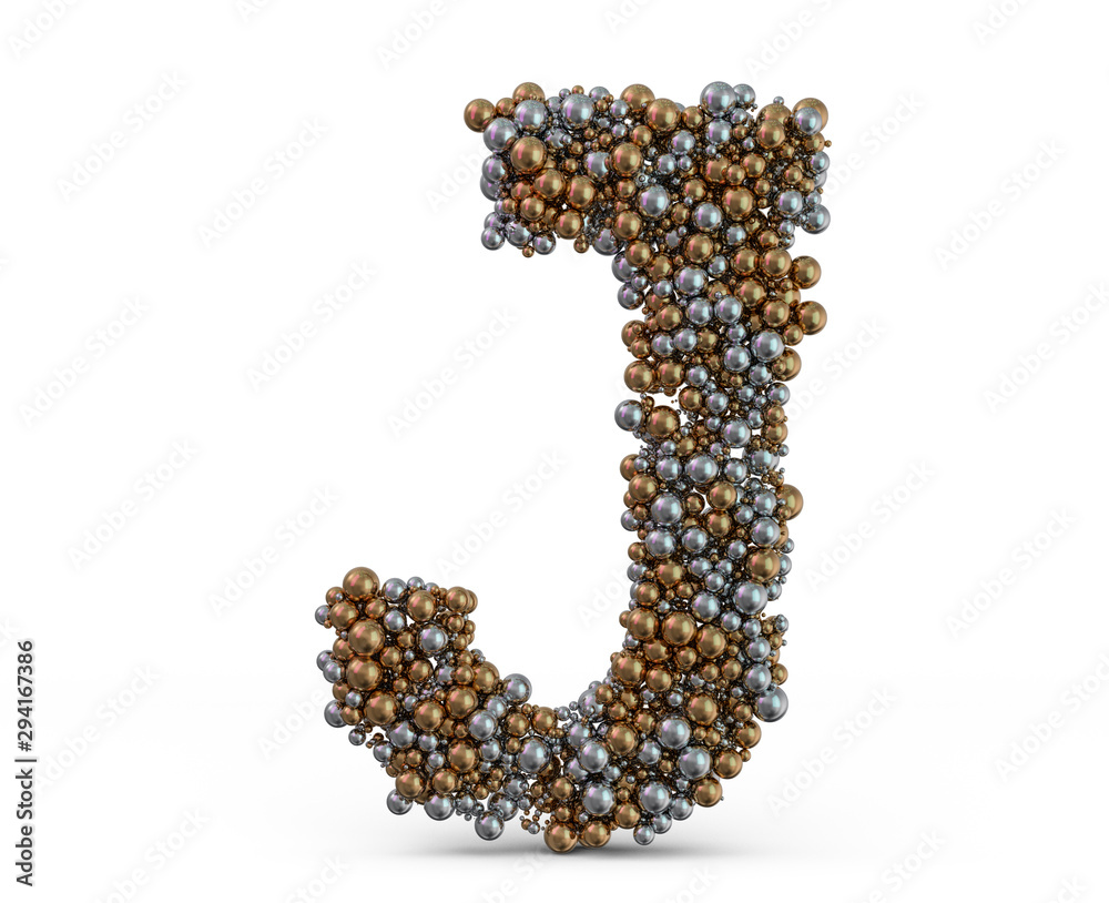 Light gold letter J on the background. 3D Light gold letter J on the background. 3D