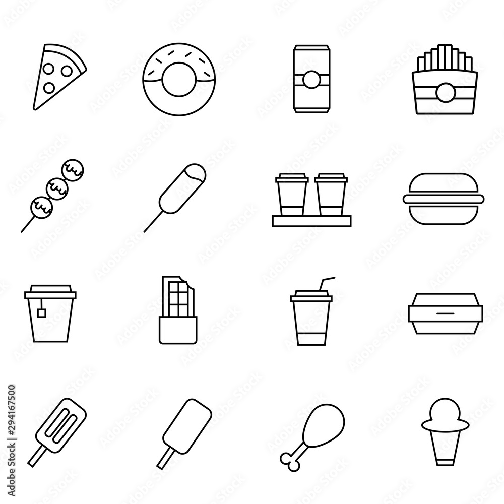 Fototapeta premium Food icon isolate on white background.