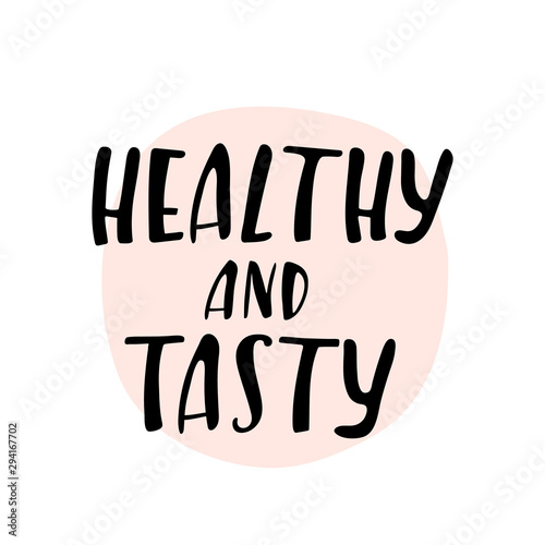 Hand drawn vector template with text. Round background with black lettering. Greeting card, menu, poster design element