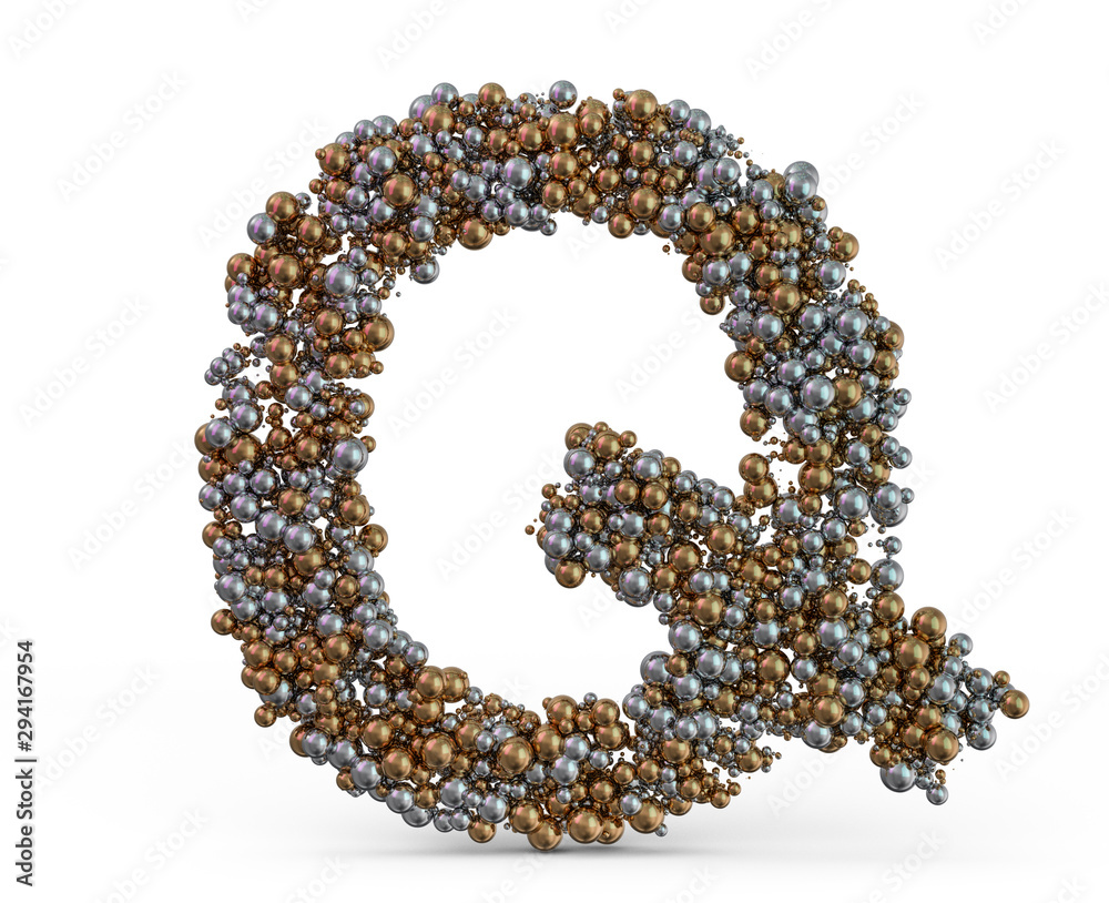 Light gold letter Q on the background. 3D Light gold letter Q on the background. 3D