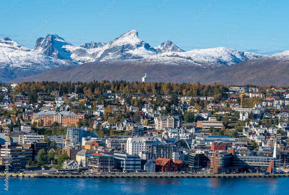 Tromso . Norway. 25-09-2019 View over Tromsø from mount Storsteinen
