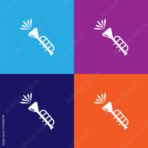 Trumpet vector icon on colored background