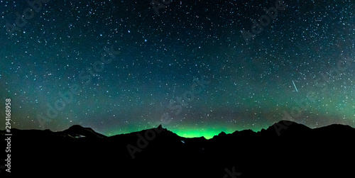 Northern lights in the mountains of Norway. Troms