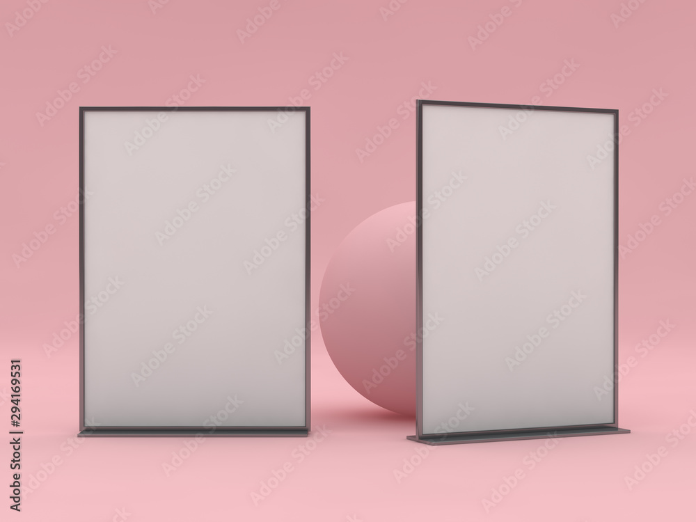 Mock up menu frame on table. 3D Mock up menu frame on table. 3D