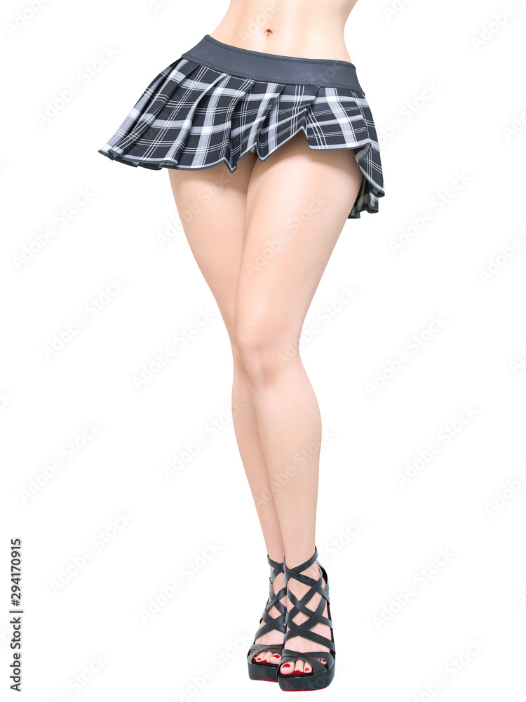 Long slender sexy legs woman short skirt cage. Long slender sexy legs woman short skirt cage.