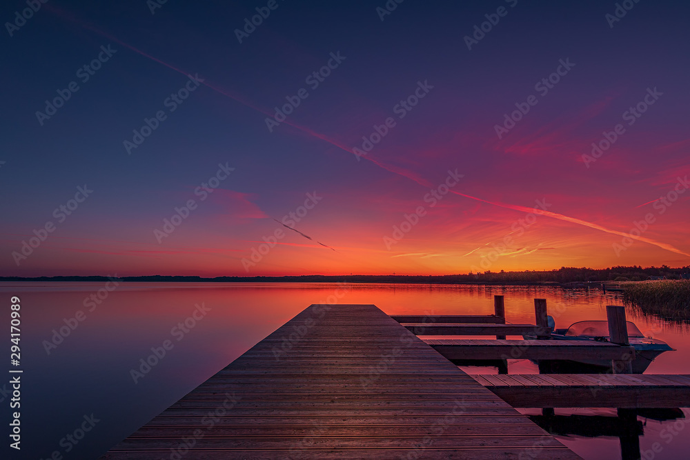 Sunrise over lake gröberner sea