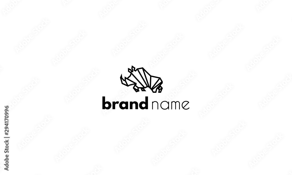 Vector logo on which an abstract image of a rhino. Vector logo on which an abstract image of a rhino.