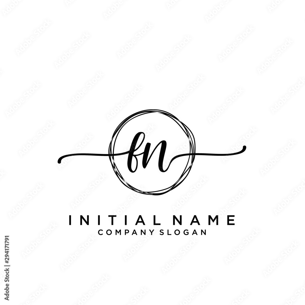 BN Beauty vector initial logo, handwriting logo.