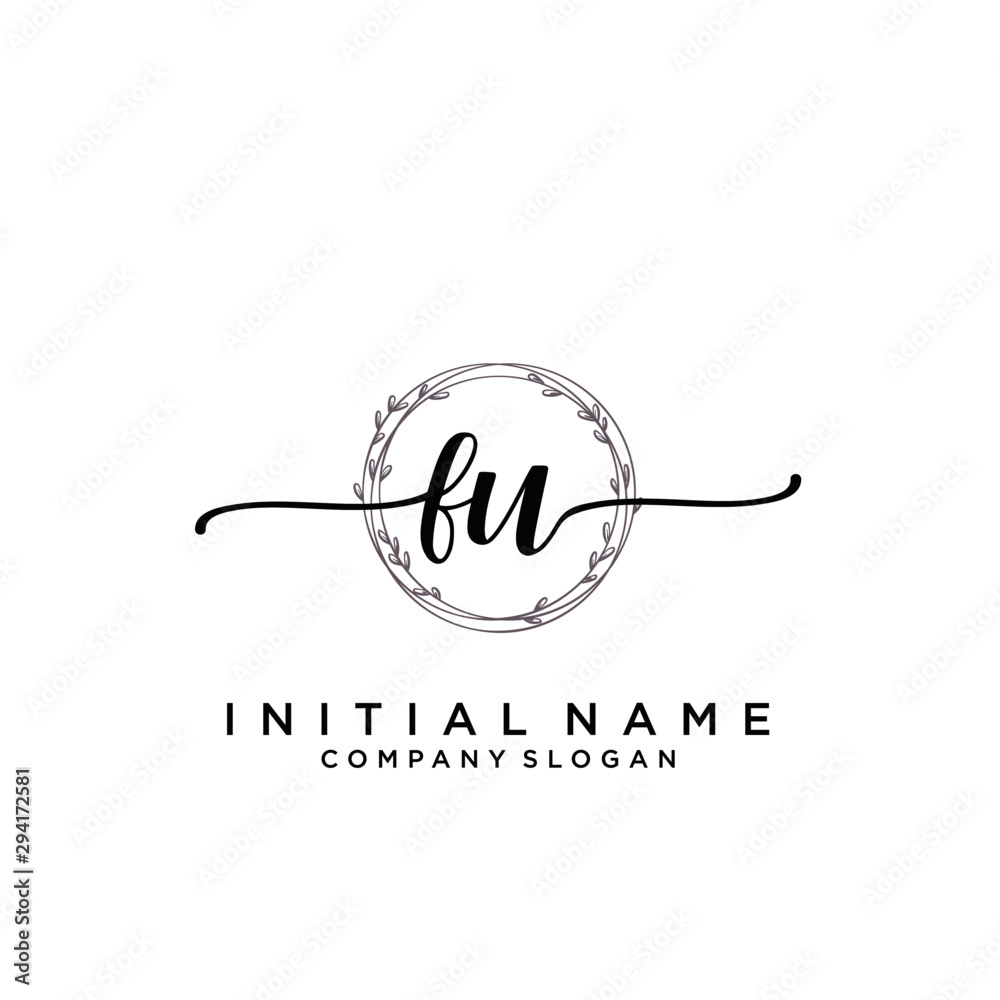FU Beauty vector initial logo, handwriting logo. FU Beauty vector initial logo, handwriting logo.