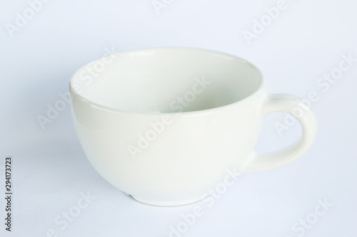 white ceramic mug on white background
