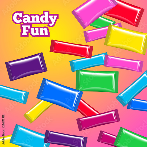 Vector eps10 falling candy bright mockup template