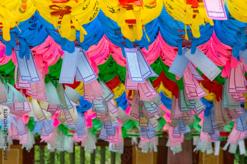 Colorful Lotus lanterns at Bulguksa Temple in South Korea