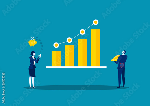 Financial investments on stock market concept.vector